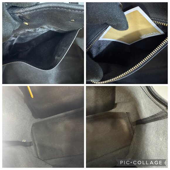 MICHAEL KORS JET SET SAFFIANO LEATHER BLACK TOTE - Picture 12 of 14